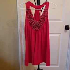 Red, racerback tank.